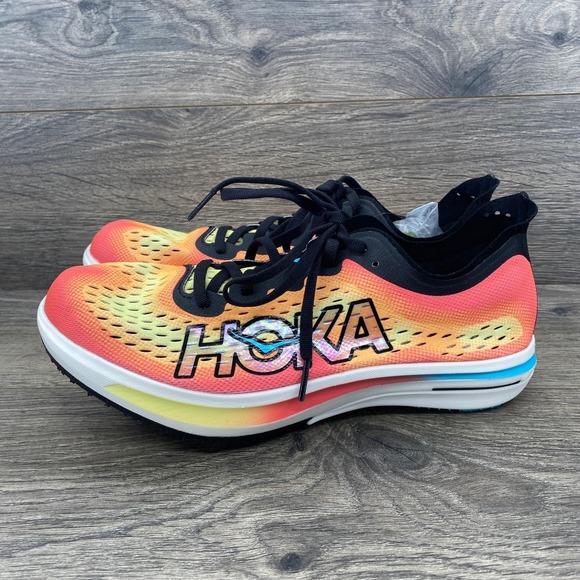 Hoka Cielo Flyx Men's Running Spikes Shoes Orange Yellow Blue Size 10.5